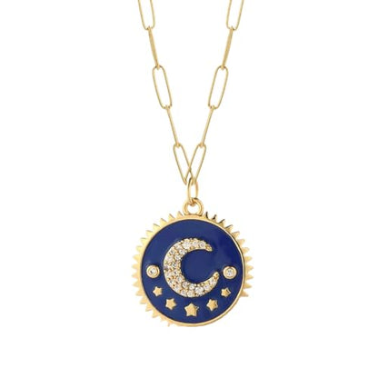 925 Sterling Silver Sun and Moon Necklace Pendant Star Necklace Set Sun moon pendant necklace twitches necklace sun and moon Necklaces and Cloud Sun and Moon Jewelry for Women, - color: NK008G5AC210331G3