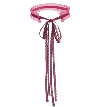 MOMOCAT Red Lace Tie Bow Stretchy Velvet Choker Necklace for Women Burgundy Ribbon Chokers Necklaces for Woman Gothic Cute Chockers 90s Chocker Jewelry Accessories for Women Girls