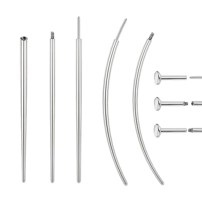 Piercing Taper Ball Grabber Tool Stainless Steel Nose Ear Piercing Kits | Nose Septum Eyebow Helix Conch Tragus Daith Piercing Jewelry Changing Tool,14G 16G 18G 20G Flat Back Earrings Applicator Tool - style: 16G Curved Piercing Taper