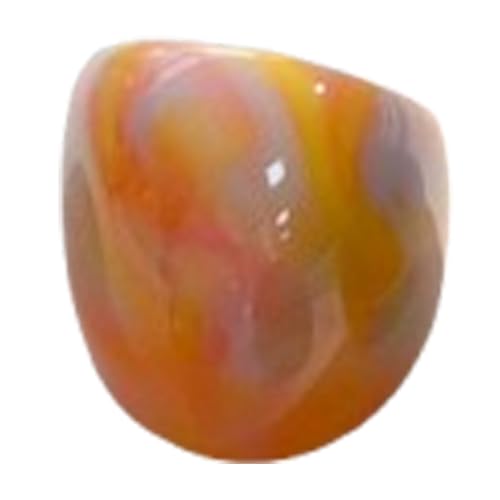 PINK TOWN Resin Chunky Ring, Multicolor Acrylic Stackable Rings Set Vintage Plastic Knuckle Rings Aesthetic Y2k Statement Rings Thick Dome Finger Joint Ring for Women - color: Orange