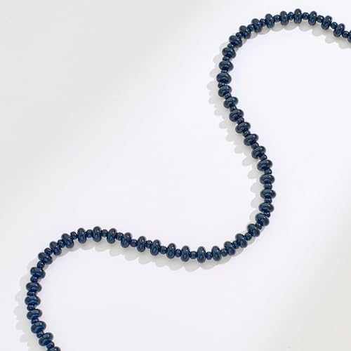Colorful Beaded Choker Necklaces for Women | Large Natural Stone Bead, Boho Beach Necklace, Trendy Jewelry Gifts, 4 Style, 16+3 in - color: 04-Black