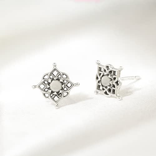 Boma Jewelry Sterling Silver Filigree Stud Earrings - color: Mother of Pearl