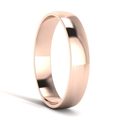 LANDA JEWEL Unisex Solid 10k White Rose Yellow Gold 4mm Comfort Traditional Highly Polished Wedding Ring Plain Band - color: Red