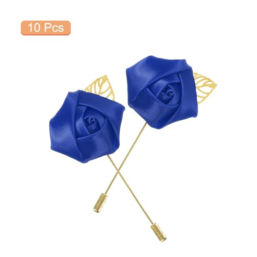 MECCANIXITY Groom Boutonnieres Rose Boutonnieres Pins for Wedding - color: Deep Blue