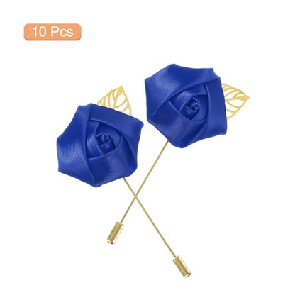 MECCANIXITY Groom Boutonnieres Rose Boutonnieres Pins for Wedding - color: Deep Blue