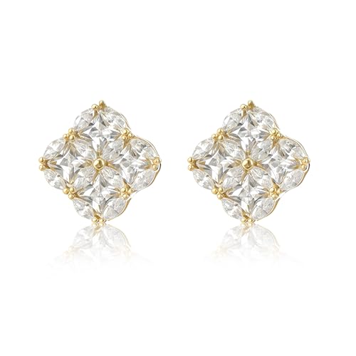 Shiny Gold Butterfly Earrings for Women | 14K Real Gold Plated Butterfly Earrings for Women, Dainty & Trendy Butterfly Stud Earrings for Fashion Jewelry Gifts - color: AZ34