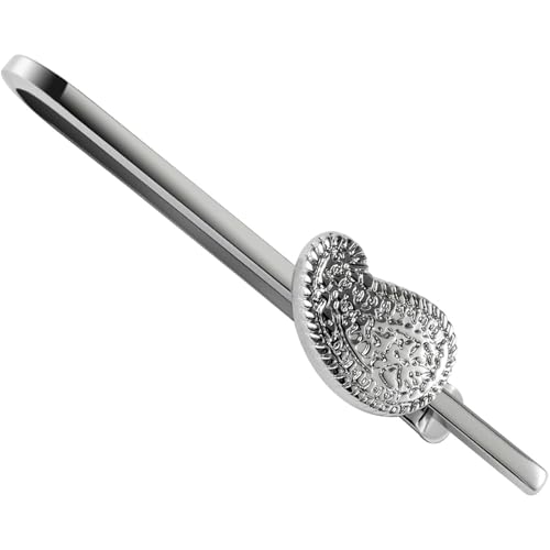 HAWSON Various Tie Clips for Men Unique, Funny Novelty Mens Tie Bar, Personalized Tie Pins for Men, Theme Wedding Party Gifts - style: Paisley Swirl