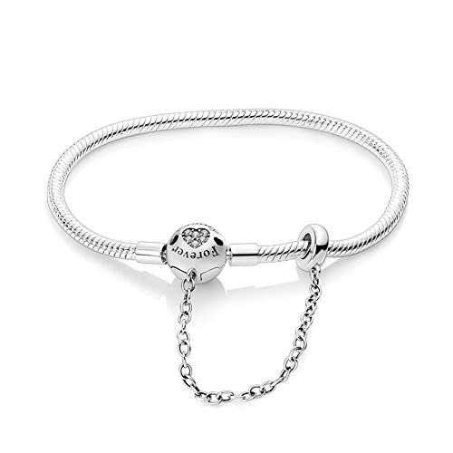 KUNSIR 925 Sterling Silver Palm Clasp Snake Chain Bracelet Basic Charm Bracelets Fit Any PDL Charm, with for Teen Women - style: KJB008