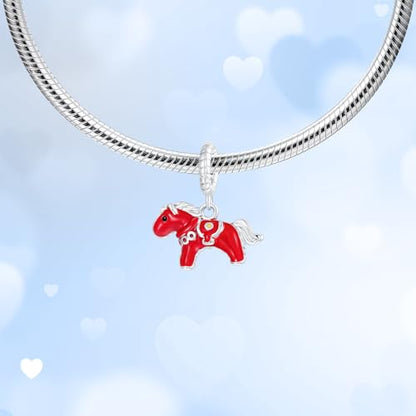 925 Sterling Silver Charms fits Bracelets and Necklace Pendant Bead Charms Jewelry Gift for Women Family Friends - style: Horse Charm