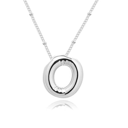 Ewrkbrㅤ Initial Necklaces for Women, 14k Gold Plated Bubble Letter Necklace Chunky Gold Necklace Dainty Charm Initial Necklaces for Women Trendy Custom Preppy Stocking Stuff Necklace Christmas Gifts - color: Silver, style: O