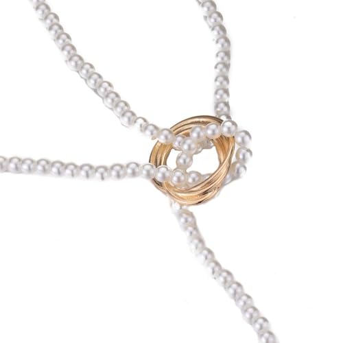 Dainty Lariat Pearl Necklace for Women, Long Gold Minimalist Charm Jewelry, Elegant Pearl Pendant Necklace Gift - color: K-Gemini pendant necklace