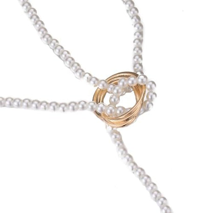 Dainty Lariat Pearl Necklace for Women, Long Gold Minimalist Charm Jewelry, Elegant Pearl Pendant Necklace Gift - color: K-Gemini pendant necklace