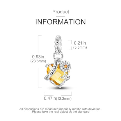 925 Sterling Silver Charm for Bracelet Necklace Women Dangle Pendant Beads | Love Faith Mom Ocean travel Butterfly Party Charm Beads Pendants DIY Jewelry Gift - color: CZ Heart Sunflower charm
