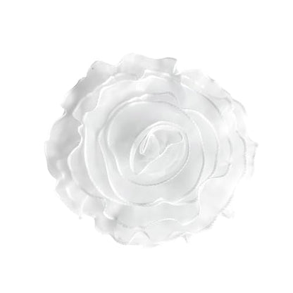 10inch Extra Large Flower Brooch Pin for Women Fashion Dainty Organza Satin Fabric Big Camellia Brooches Lapel Pins Wedding Dance Party Dress Accessories Exaggerated Jewelry Gift - color: 10 inch White