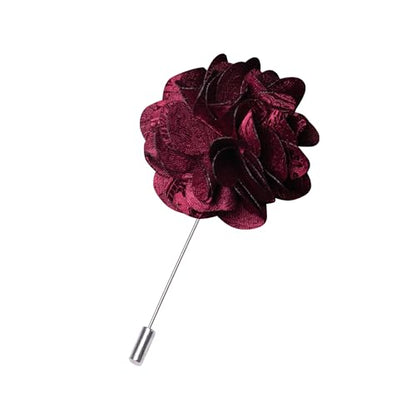 JEMYGINS Mens Paisley Bow Tie and Lapel Pin Necktie Pocket Square and Tie Clip with Sets for Business Casual 4PCS - color: Burgundy