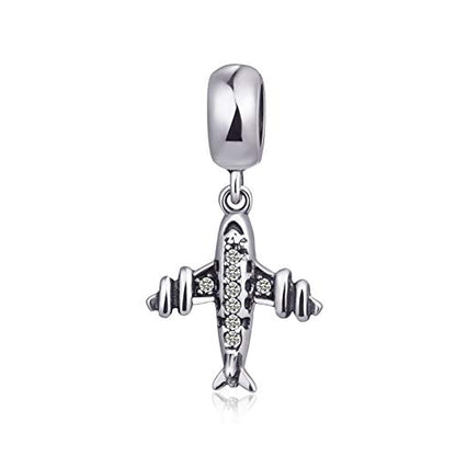 Charms for Bracelets and Necklaces Statue of Liberty CHARM and Family Clasp Safety Chain Charm Beads Charms Jewelry for Women - color: Aircraft Pendant