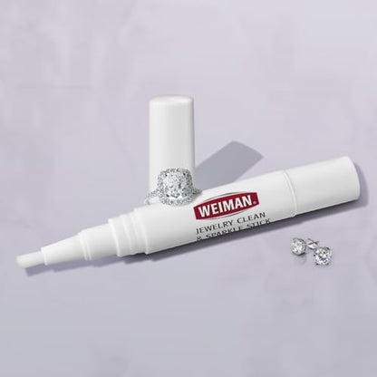 Weiman Fine Jewelry Cleaner Kit – 3PC Set, Jewelry Cleaning Liquid, Clean & Sparkle Stick and Polishing Cloth – For Diamonds, Earrings, Gold, Bracelets