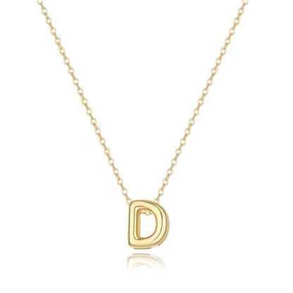 Initial Necklaces for Women Bubble Gold Silver Letter Necklace Dainty Personalized Charm Pendant Name Necklace Cute Non Tarnish Fashion Accessories Teen Gift Trendy Stuff Jewelry Gifts - color: Gold, style: D