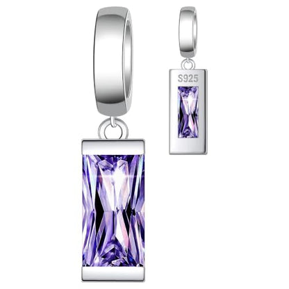 Helonley Birthstone Charms for Charms Bracelet: Birth Stone Charms | 925 Sterling Silver Birth Stone Bead Charms for Bracelets and Necklaces, Christmas Birthday Gifts for Mom and Wife - color: Feb.