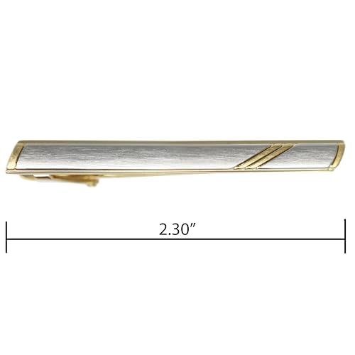 Classic Silver And Gold Bi-tone Plating Tie Clips With Gift Box Men Fashion Tie bar - style: Stripe S