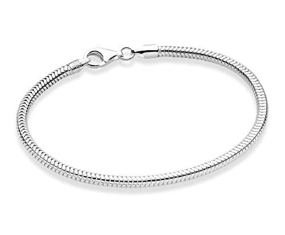 Miabella Italian Solid 3mm Snake Chain Bracelet for Women Men, Made in Italy | Fine Jewelry, Made in Italy - style: Length 8 Inches