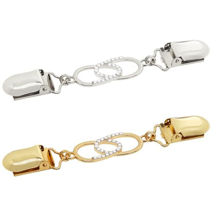 Frutain 2Pcs Cinch Clip Waist Cincher Clips for Women Dress Back Cinch & Shawl Cardigan Sweater Shirt Fasteners(GS) - style: Gs-rhinestone-8