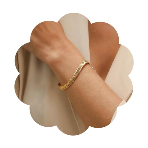 Gold Figaro Chain Bracelet Dainty Curb Cuban Link Chain Bracelet Simple Thin Chain Wrist Bracelet with Lobster Lock Clasp Minimalist Bracelet Jewelry Gifts for Women and Men - color: Gold