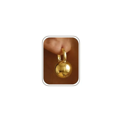 14k Gold Plated Ball Dangle Earrings for Women Sterling Silver Ball Drop Earrings Hypoallergenic Round Balls Hoop Earring Leverback Lightweight Earrings Fashion Jewelry - color: gold 2