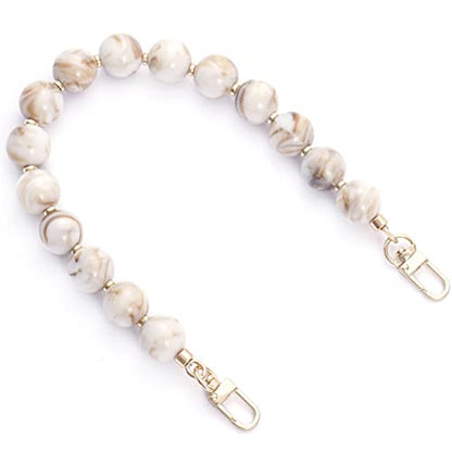 AUMEY Handbag Chain Straps Acrylic Purse Chain Strap Fashionable Replacement Purse Clutches Handles for Purse Handbags DIY Crafts, 15 inch of Each (YZL01-Beige) - color: Yzl01-beige