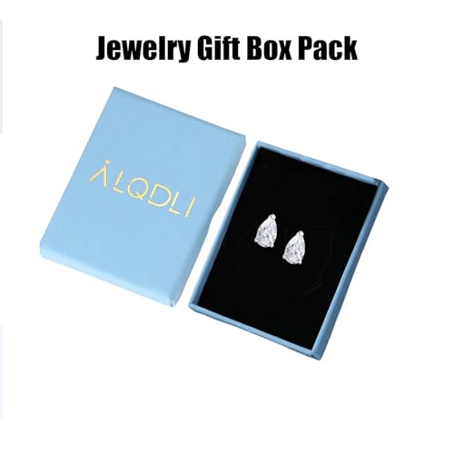 925 Sterling Silver 2-4 Carat Lab Simulation-Diamond Stud Earrings 5A Cubic Zirconia Stud Earrings Hypoallergenic White Gold Plated, Perfect Jewelry Gifts - style: Pear Cut 5x8MM