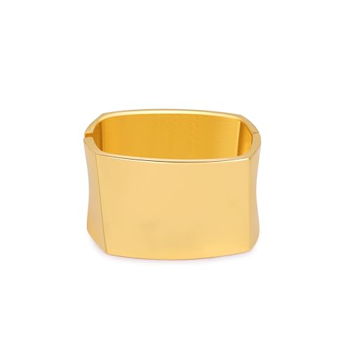 Bangle Bracelets for Women | 14K Gold Plated Trendy Wide Bracelets | Hinged Arm Cuff Bangles Chunky Bracelet for Women - color: Style J-Gold Plated Bangles