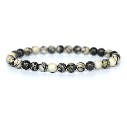 Angelstones Gemstones 6mm Round Beads Healing Crystal Bracelet for women | Natural Gemstone, Handmade Gifts for Women, Healing Crystal Round Beaded Stretch Bracelets, Unisex Jewelry for Women and Men - color: Picasso Jasper
