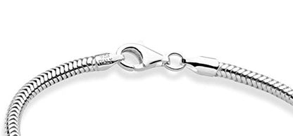 Miabella Italian Solid 3mm Snake Chain Bracelet for Women Men, Made in Italy | Fine Jewelry, Made in Italy - style: Length 7.5 Inches (women's small)