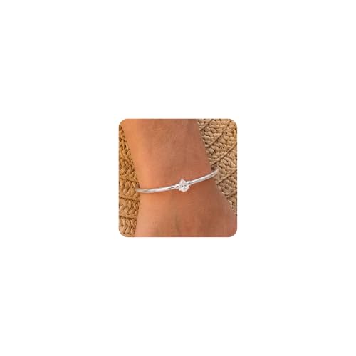 Gold Cuff Bracelets for Women, 14K Gold Plated Dainty Open CZ Cuff Bracelet Adjustable Stackable Open Bangle Bracelet Birthday Jewelry Gift for Her - color: Drop CZ-Silver