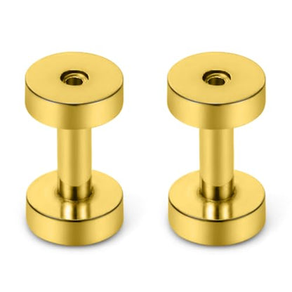 Astm F136 Titanium Ear Gauges Screw Fit Flesh Tunnels Plugs Gauges Earring Expander Stretcher Ear Tunnels For Ears 10G 8G 6G 4G 2G 0G 00G Plug Earrings Body Piercing Jewelry For Women Men - color: 10G Tunnels, Gold