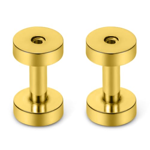 Astm F136 Titanium Ear Gauges Screw Fit Flesh Tunnels Plugs Gauges Earring Expander Stretcher Ear Tunnels For Ears 10G 8G 6G 4G 2G 0G 00G Plug Earrings Body Piercing Jewelry For Women Men - color: 10G Tunnels, Gold