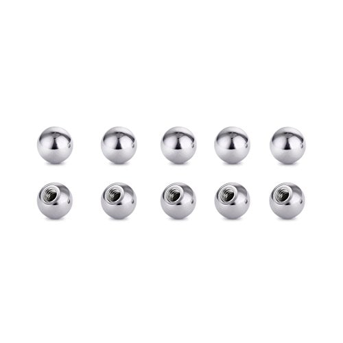 Threaded 316L Steel Replacement Balls Piercing Parts for Body Jewelry 14G 16G Barbell - style: 10pcs 14G 4mm