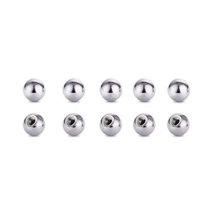 Threaded 316L Steel Replacement Balls Piercing Parts for Body Jewelry 14G 16G Barbell - style: 10pcs 14G 4mm