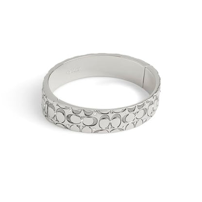 Coach Women's Signature Quilted Bangle Bracelet - color: Silver