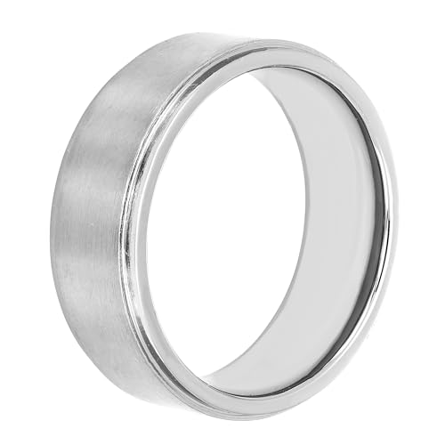 Boston Bay Diamonds Tantalum Comfort Fit Mens Wedding Band or Fashion Ring - 7mm & 8mm - Choice of Style - color: 8mm Channel Accent