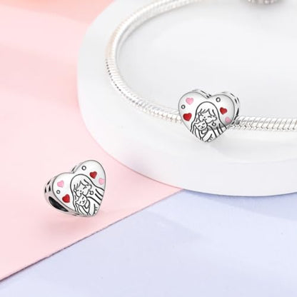CYCUFF 925 Sterling Silver Charms Suitable for Bracelet Pendants Beads, Charm Necklaces Jewellery Gift for Women - color: Girl & Cat Beads