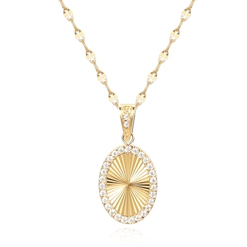 16 Inch Women's Pendant Necklace Chains - 5 Different Pendant Designs, Dainty Adjustable Chains(Gold/Silver) - color: gold4