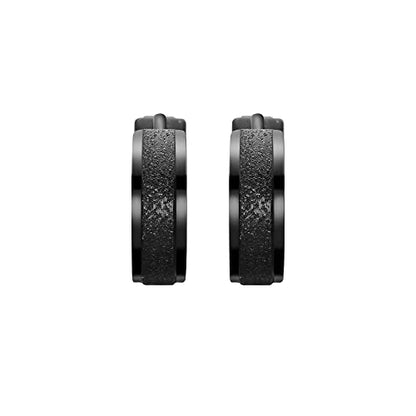 Small Huggie Hoop Earrings for Women - color: Brushed Black