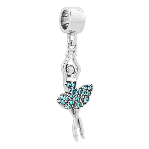 Birthstones Ballet Dancer Dangle Charm fits Pandora Charms Bracelets Gift for Daughter Granddaughter Women Sister Birthday - style: Dec Birthstones