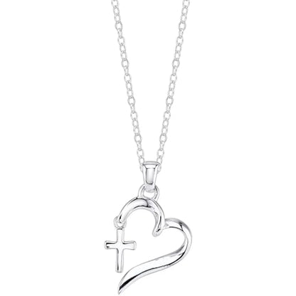 Amy & Annette 14k Gold or Sterling Silver Crucifix Cross Pendant Necklace - color: 18K White Gold Plated