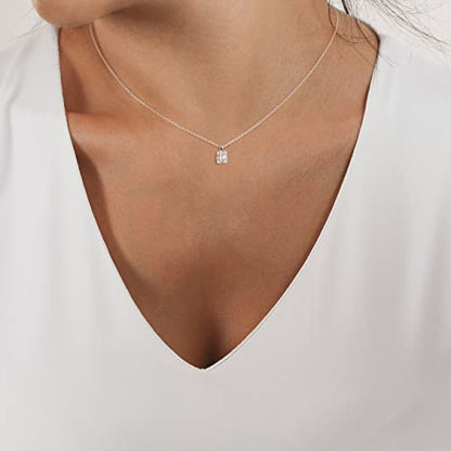 Tewiky Pendant Necklace for Women 14k Gold Plated Chain Choker Necklaces | Dainty Necklaces,Aesthetic Simple Necklace,Jewelry Gifts for Women - color: cz pendant silver