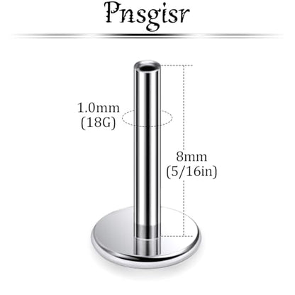 F136 Titanium 20/18/16G Threaded/Threadless Flat Earring Back Converter Kit Nose Lip Rings Medusa Labret Flatback Posts Cartilage Helix Conch Tragus Stud Piercing Jewelry Bar for Women Men - color: Threadless, size: 18g, 5/16in