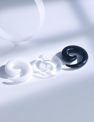 14-00G Ears Gauges Tunnels Plugs for Women Acrylic Spiral Snail Ear Gauge Septum Stretching Kit Earring Expander Stretcher Earrings Piercing Jewelry for Women Men - style: 2G Tapers