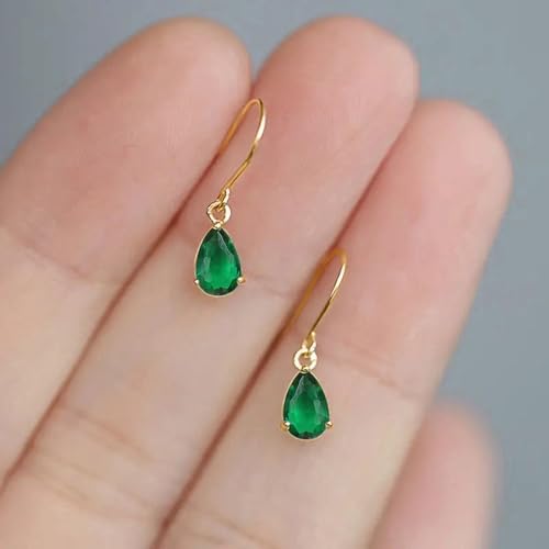Dainty Drop Earrings with Pear CZ for Women Romantic Jewelry - color: E5414