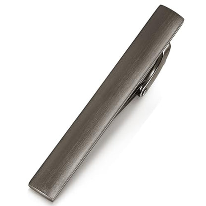 HONEY BEAR 5cm/5.4cm/6cm Mens Tie Clip Bar for Normal Size Steel Business Wedding Gift 1.97"/2.12"/2.36" - style: 5cm Gunmetal Brushed Black